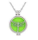 N1111 Silver Dragonfly Essential Oil Necklace with FREE Earrings PLUS 5 Different Color Pads - Iris Fashion Jewelry