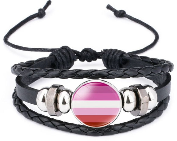 B53 Shades of Pink & Red Leather Bracelet - Iris Fashion Jewelry