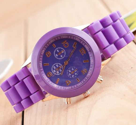 W448 Purple Silicone Collection Quartz Watch - Iris Fashion Jewelry
