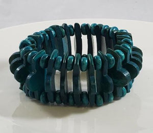 B25 Turquoise Festive Wooden Bead Bracelet - Iris Fashion Jewelry