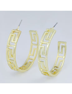 E779 Gold Geometric Design Hoop Earrings - Iris Fashion Jewelry