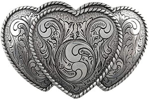 BU259 Western Hearts Belt Buckle - Iris Fashion Jewelry