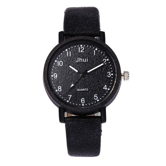 W281 Black Suede Look Collection Quartz Watch - Iris Fashion Jewelry