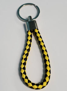 *K112 Yellow & Black Leather Keychain - Iris Fashion Jewelry