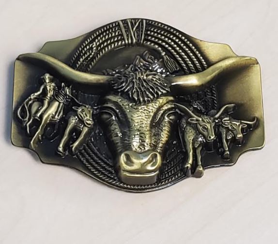 BU106 Gold Bull Belt Buckle - Iris Fashion Jewelry