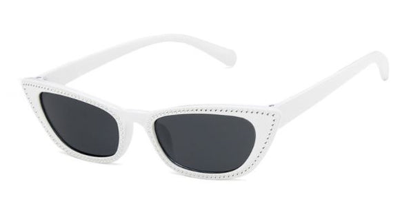 S367 White Frame Silver Accent Sunglasses - Iris Fashion Jewelry