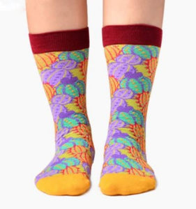 SF1253 Festive Colors Cactus Socks - Iris Fashion Jewelry