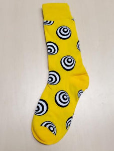 SF1125 Yellow Swirl Design Socks - Iris Fashion Jewelry