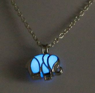 N817 Silver Glow in the Dark Elephant Necklace with FREE EARRINGS - Iris Fashion Jewelry