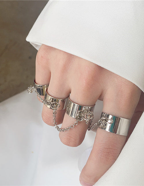 B1099 Silver Adjustable Finger Chain - Iris Fashion Jewelry