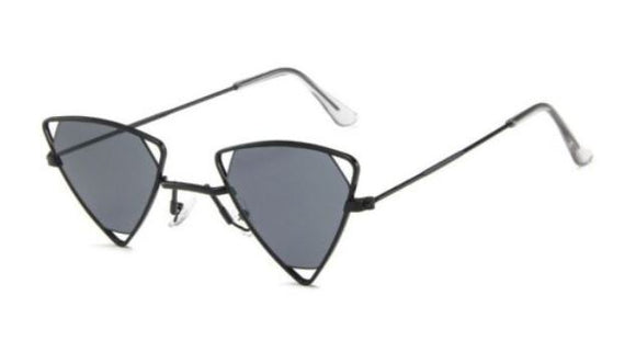 S105 Black Lens Metal Frame Triangle Sunglasses - Iris Fashion Jewelry
