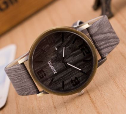 W454 Gray Woodgrain Quartz Watch - Iris Fashion Jewelry