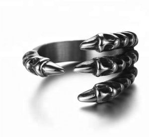 AR03 Silver Claw Adjustable Ring - Iris Fashion Jewelry
