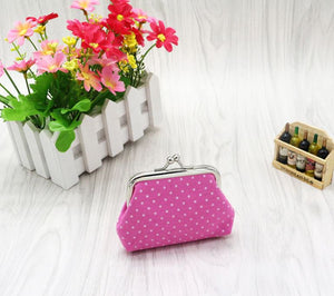 G150 Hot Pink White Polka Dot Clasp Coin Purse - Iris Fashion Jewelry