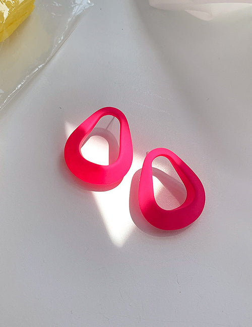 E609 Hot Pink Geometric Acrylic Earrings - Iris Fashion Jewelry