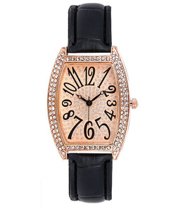 W372 Black Sparkle Collection Quartz Watch - Iris Fashion Jewelry