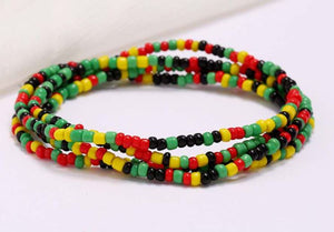 B1074 Yellow Red Green Seed Beads Strand Bracelet - Iris Fashion Jewelry