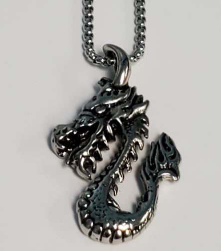 N86 Silver Dragon Necklace - Iris Fashion Jewelry
