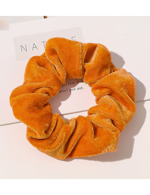 H461 Orange Velvet Hair Scrunchie - Iris Fashion Jewelry