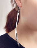 E455 Silver White Leather Like Dangle Earrings - Iris Fashion Jewelry