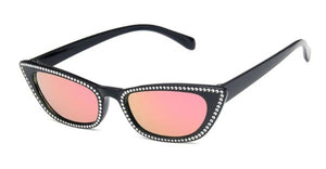 S371 Black Frame Mirror Lens Silver Accent Sunglasses - Iris Fashion Jewelry