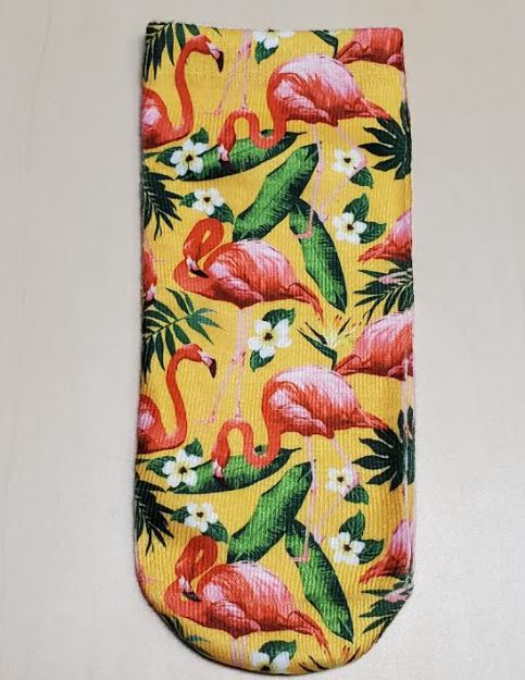 SF1020 Yellow Flamingo Socks - Iris Fashion Jewelry