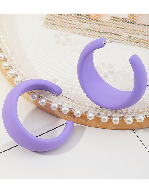 E706 Lavender Open Hoop Earrings - Iris Fashion Jewelry