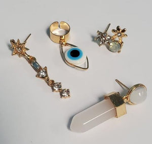 E1300 Gold Earring Set 4 Piece - Iris Fashion Jewelry