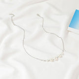 N1342 Silver Chain Multi Pearl Necklace with FREE Earrings - Iris Fashion Jewelry