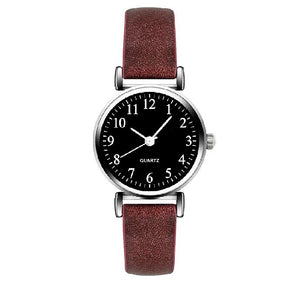 W546 Burgundy Band Small Face Collection Quartz Watch - Iris Fashion Jewelry