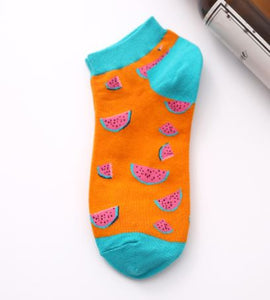 SF1051 Orange Watermelon Low Cut Socks - Iris Fashion Jewelry