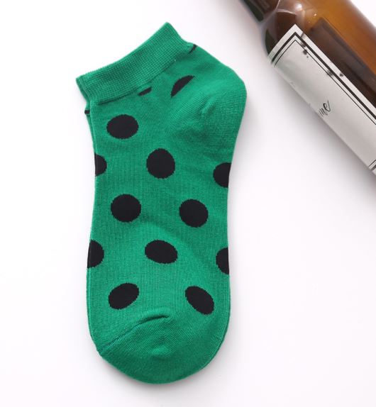 SF106 Green Black Polka Dot Low Cut Socks - Iris Fashion Jewelry