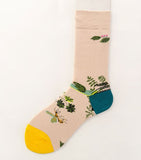 SF575 Beige Flowers & Bee Socks - Iris Fashion Jewelry