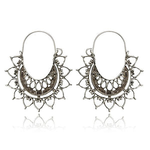 E1471 Silver Openwork Metal Earrings - Iris Fashion Jewelry