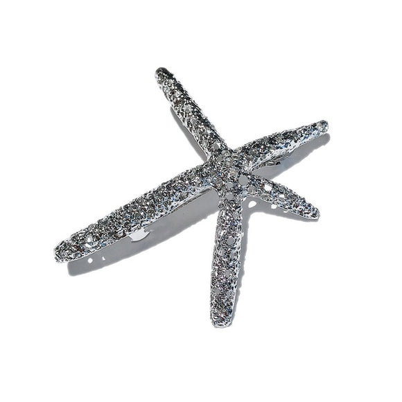 H621 Antique Silver Starfish Hair Clip - Iris Fashion Jewelry
