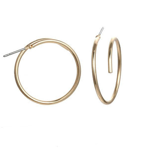 E1163 Gold Spiral Hoop Earrings - Iris Fashion Jewelry