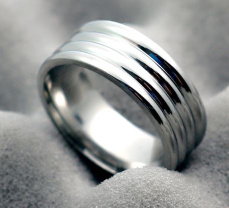 R491 Silver Textured Band Ring - Iris Fashion Jewelry