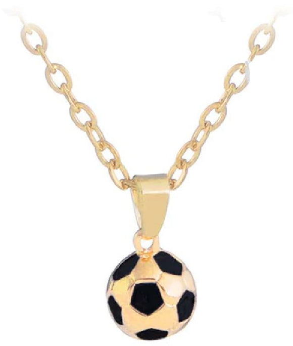N503 Gold 3D Soccer Ball Necklace with FREE Earrings - Iris Fashion Jewelry