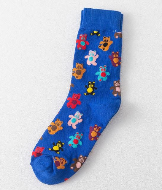 SF838 Royal Blue Colorful Teddy Bears Socks - Iris Fashion Jewelry