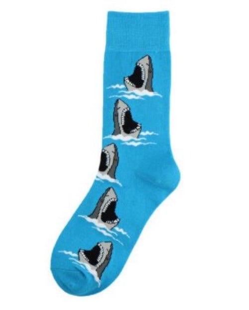 SF170 Light Blue Shark Socks - Iris Fashion Jewelry