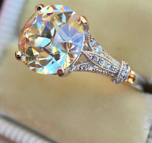 R100 Silver Gemstone with Rhinestones Ring - Iris Fashion Jewelry