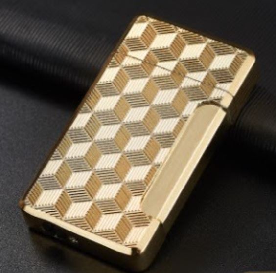LT69 Gold Cube Design Lighter - Iris Fashion Jewelry