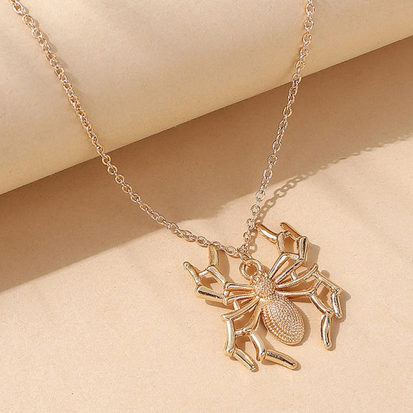 N762 Gold Spider Necklace with FREE Earrings - Iris Fashion Jewelry