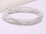 B1081 White Seed Beads Strand Bracelet - Iris Fashion Jewelry