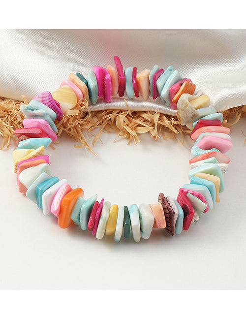 B1154 Pastel Colorful Crackle Shell Bracelet - Iris Fashion Jewelry