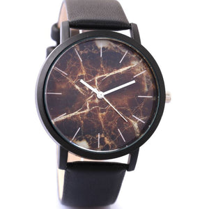 W429 Black Band Brown Crackle Collection Quartz Watch - Iris Fashion Jewelry