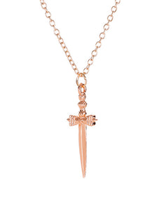 N417 Rose Gold Dainty Sword Necklace with FREE Earrings - Iris Fashion Jewelry