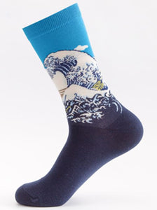 SF37 Tidal Wave Crew Socks - Iris Fashion Jewelry