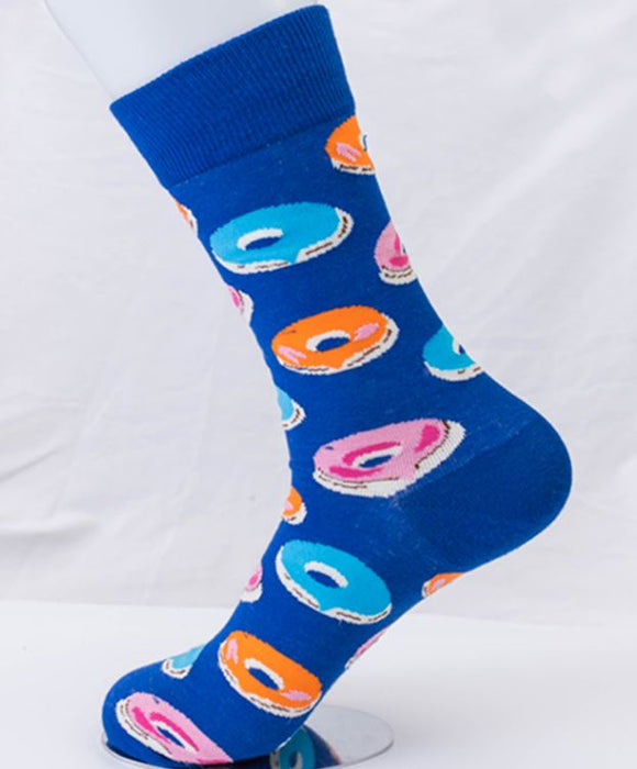 SF10 Blue Donut Crew Socks - Iris Fashion Jewelry