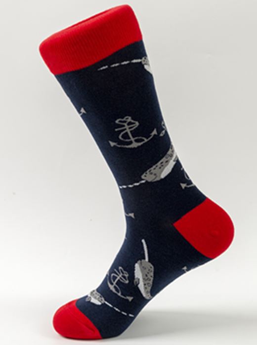 SF42 Red Top Anchors Away Crew Socks - Iris Fashion Jewelry